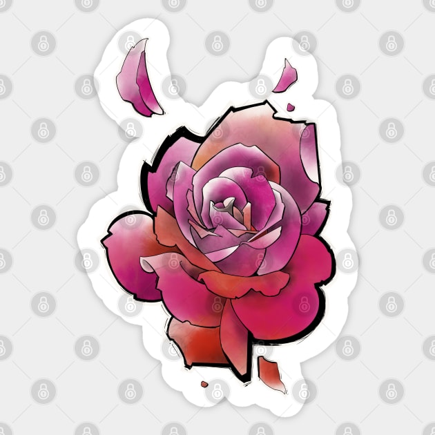 pink rose flower Sticker by weilertsen